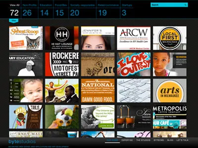 Byte Studios | Portfolio Thumbnails black filter portfolio portfolio site thumbnails web web design