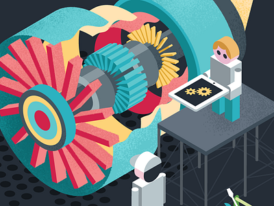 iPolecat engine engine illustration isom aviation isometria isometric