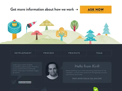 Ipolecat footer button footer illustration trees vector web