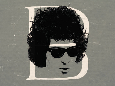 B Is For Bob alphabet b bob bob dylan dylan face folk music painting singer type typeface typography