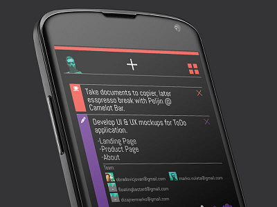 To Do & Cal application concept black version menu organizer to do list todo ui ux