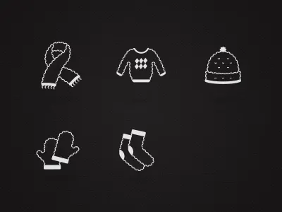 Icons gloves hat icons scarf sokcs sweater wool woolen