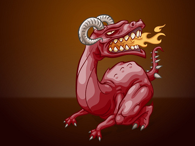 Character for card game character dragon fire flame game illustration monster vector