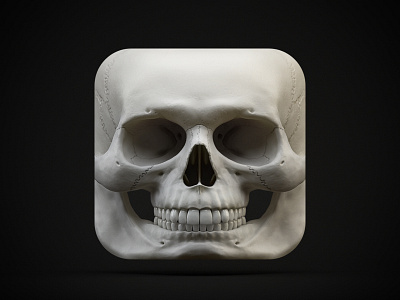 Skull iOS Icon 3d apps cinema4d icon ios ipad iphone render skull zbrush