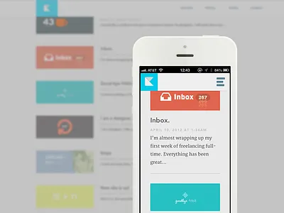 Blog blog clean design icon layout minimal mobile personal portfolio responsive simple typography web