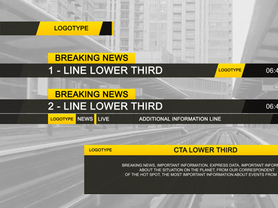 Lower Third Black animation broadcast id lower third movie news sport tv videohive