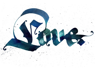 Calligraphy: Love calligraphy fraktur gothic lampas lettering pokras tattoo