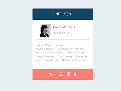Flat Mail Widget bob dylan inbox mail mail widget proxima nova ui ux
