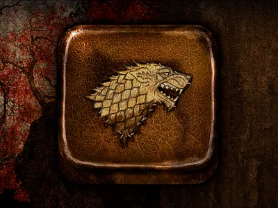 Stark Icon - Game of Thrones bark emblem fur game of thrones icon ios leather stark wolf wood