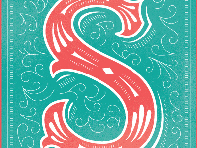 S drawn hand illustrator lettering monogram sketch typography vector