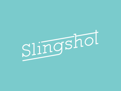 Slingshot (part deux) logo skew slab slant slingshot turquoise type