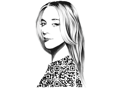 Chloe Sevigny 2d art artist chloe sevigny code device fashion female icon illustration intriguing ipad iphone jewellery meet obsession mobile qr qr code quick response scan yiying lu yiyinglu