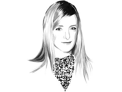 Sarah Burton 2d art artist code device fashion female icon illustration intriguing ipad iphone jewellery meet obsession mobile qr quick response sarah burton qr code scan yiying lu yiyinglu