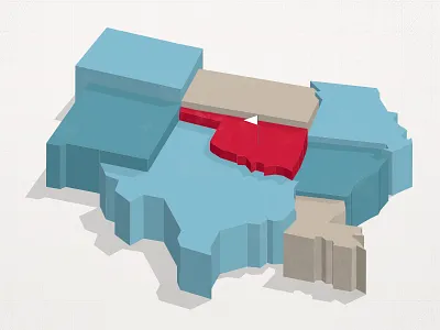 Map WIP 3d arkansas colorado flag grid infographics louisiana map missouri new mexico okc oklahoma oklahoma city shadow shadows states texas vector wip