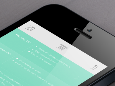 Calendar App Preview app calendar design green grey iphone mint palette planner smartphone ui ux widget