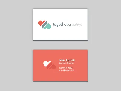 Together.cr Business Cards business card edge painting hearts together together.cr wemakelovely