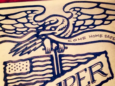 Marine Eagle america american eagle american flag apparel banner eagle hand drawn marine semper fi