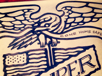 Marine Eagle america american eagle american flag apparel banner eagle hand drawn marine semper fi