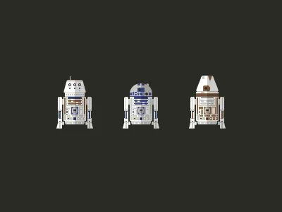 Astromech Droid Icons a new hope astromech droid droids flat icons pixel r2 d2 r4 e1 r5 d4 star wars