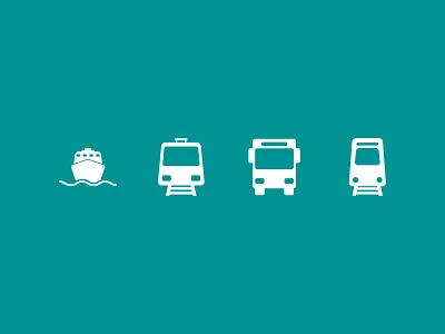 Transportation Icons boat bus flat icons ship train transport vector
