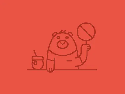 Stop Please bear dont go over 30 honey illustration stop