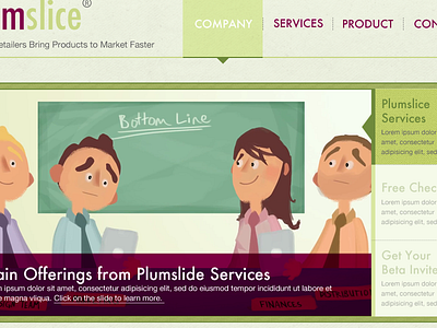 Web Redesign for a Client navigation slide web design