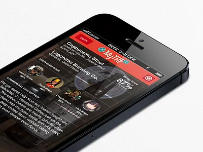 MyTap Beer Info Screen ui ux ux design