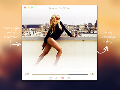 Touch Player design music player playoff rebound ui web widget
