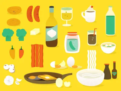 HUNGERR cute food illustration infographics yum
