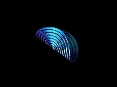 Radio Wave 3d blue fold gradient logo radio sound unused wave