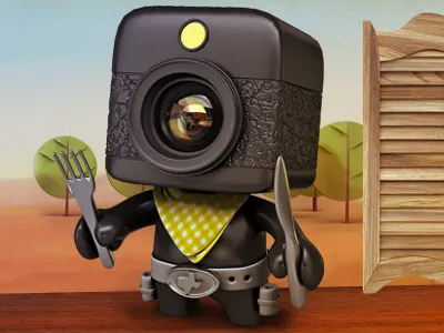 Hipstakid sxsw 3d 3dsmax app camera checker cowboy cute forks hipstamatic icon illustration ios iphone knife lens photorealistic sxsw texas toy