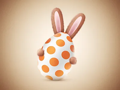 Easter Egg bunny dots ears easter egg fluffy! y