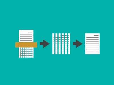 File Recovery flat illustration paper shredder