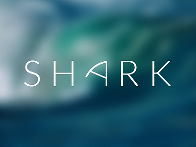 Shark blue design green logo shark white