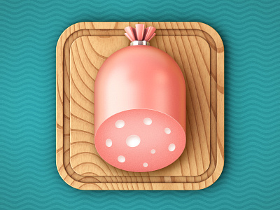 Kolbasa Icon cutting board food icon ios sausage wood