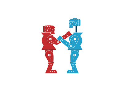 Robot Party! illustration minimal robots rockemsockem simple vector