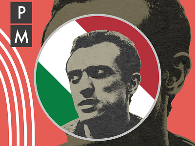 Pietro Mennea collage design digitial illustration nate kitch pietro mennea portrait profile