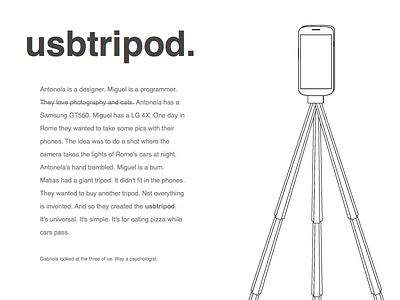 usbtripod. blank line photography tripod usb white