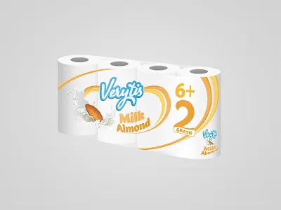 Verytis Milk Almond cover design packaging paper toilet