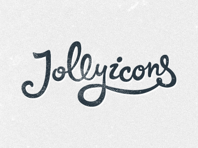 Jolly Icons Logo — draft 1 hatchers icons jolly lettering logo script