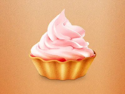Delicious Cupcake Icon cake cream cupcake delicious dessert detailed food icon tasty