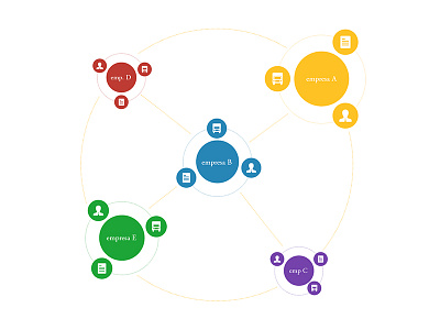 Network connection icons infographic map network