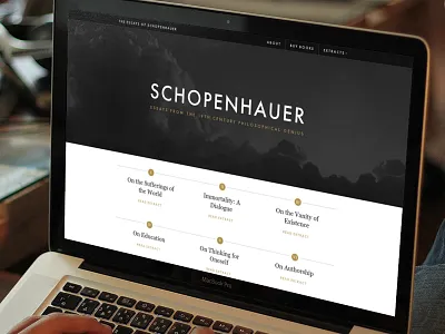 Site launch e books essays home page philosophy responsive design simple typography website