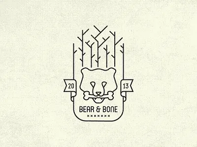 Bear & Bone Vintage Fantasy Logo badge bear bone fantasy logo vintage