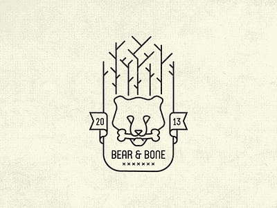 Bear & Bone Vintage Fantasy Logo badge bear bone fantasy logo vintage