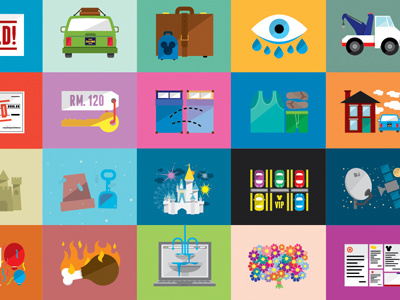 A to Z design iconography icons illustration