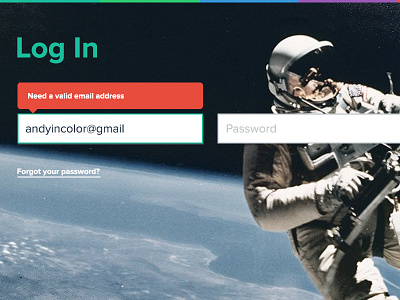 Space Log In astronaut flat ui kit login signin