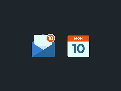 2 Icons calendar flat icon icons mail