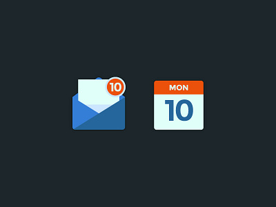 2 Icons calendar flat icon icons mail