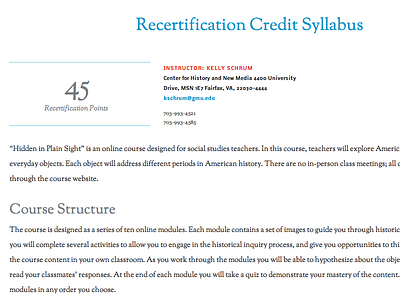 Online Syllabus information hierarchy syllabus typography